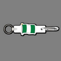 4mm Clip & Key Ring W/ Full Color Flag of Nigeria Key Tag